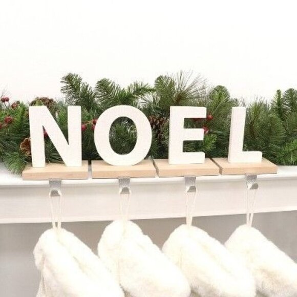 Target Wondershop 4pc Wood Noel Christmas Stocking Holder Set - New in Box - Picture 1 of 7